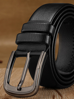 Black Classic Leatherette Men Belt