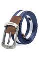 Blue and White Bradied Canvas Men Belt
