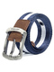 Blue and White Bradied Canvas Men Belt 