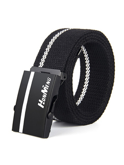 Black Bradied Canvas Men Belt