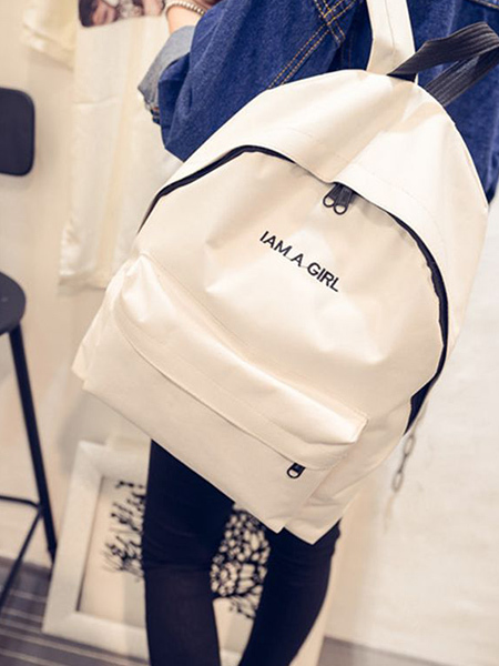 White Nylon Backpack Bag