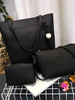 Black Leatherette Shoulder Hand Purse Bag