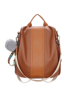 Orange Leatherette Backpack Hand Bag