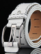 White Classic Single Buckle Leatherette Men Belt 