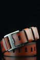 Orange Classic Single Buckle Leatherette Men Belt