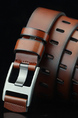 Orange Classic Single Buckle Leatherette Men Belt