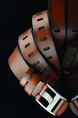 Orange Classic Single Buckle Leatherette Men Belt