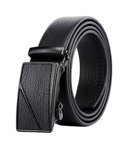 Black Ratchet Leatherette Men Belt