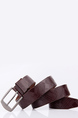 Brown Classic Single Buckle Leatherette Men Belt