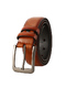 Orange Single Buckle Leatherette Men Belt 