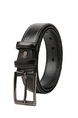 Black Classic Single Buckle Leatherette Men Belt