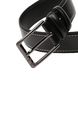 Black Classic Single Buckle Leatherette Men Belt