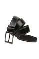 Black Classic Single Buckle Leatherette Men Belt