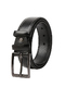 Black Classic Single Buckle Leatherette Men Belt 