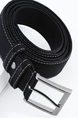 Black Classic Single Buckle Leatherette Men Belt