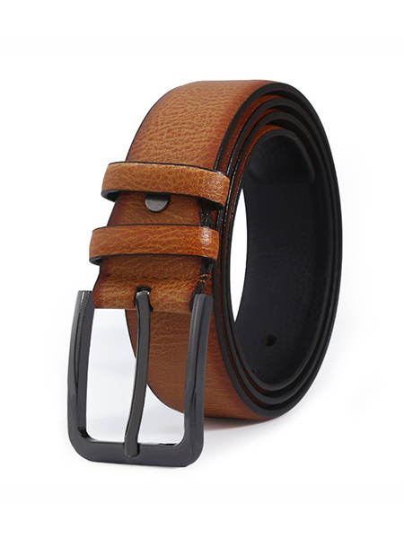 Orange Single Buckle Classic Leatherette Men Belt