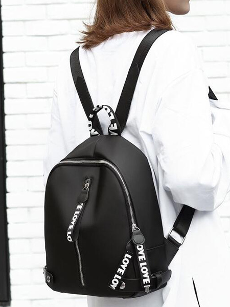 Black Leatherette Backpack Bag