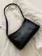 Black Leatherette Shoulder Bag