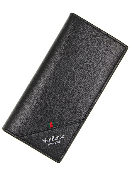 Black Leatherette Credit Card Photo Holder Bifold Men Wallet