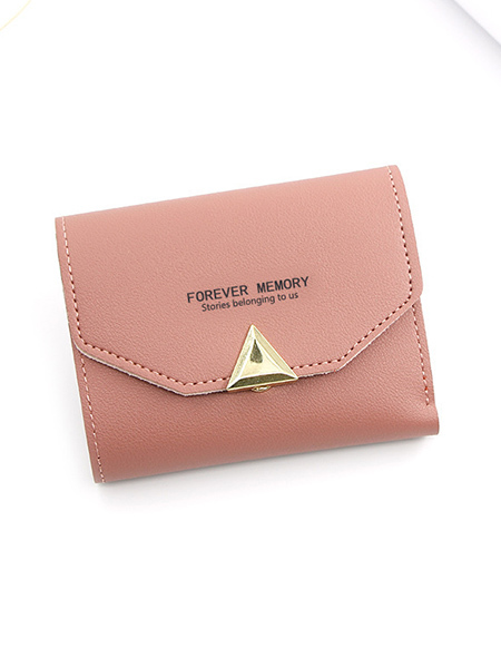 Pink Leatherette Organizer Credit Card Envelope Wallet