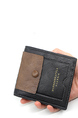 Black Leatherette Credit Card Photo Holder Bifold Men Wallet