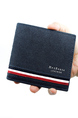 Blue Leatherette Credit Card Photo Holder Bifold Men Wallet