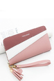 Pink and White Leatherette Credit Card Photo Holder Clutch Wallet