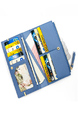 Blue Leatherette Credit Card Photo Holder Clutch Wallet