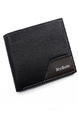 Black Leatherette Credit Card Photo Holder Bifold Men Wallet