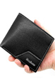 Black Leatherette Credit Card Photo Holder Bifold Men Wallet