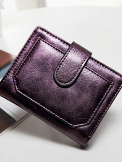 Purple Leather Two Fold Buckle Multi-Purpose  Wallet