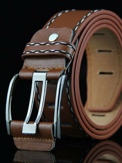 Brown Vintage Suture Leather Men Belt