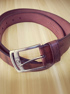 Brown Vintage Buckle Rivet Leather Men Belt