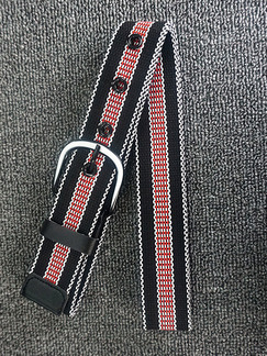 Black Red and White Casual Contrast Woven Canvas Men Belt