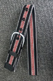 Black Red and White Casual Contrast Woven Canvas Men Belt