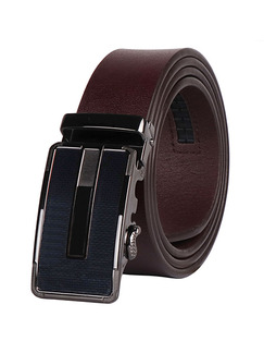 Brown Automatic Buckle Commercial  Leather Men Belt