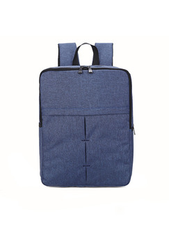 Blue Nylon USB Commercial Travel Backpack Men Bag