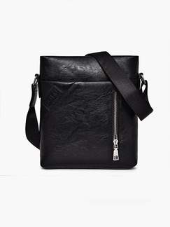 Black Leather Casual Commercial Crossbody Men Bag