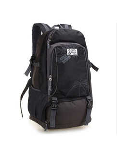 Black Nylon Outdoors Travel Big Capacity Backpack Men Bag