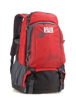 Red Nylon Outdoors Travel Big Capacity Backpack Men Bag