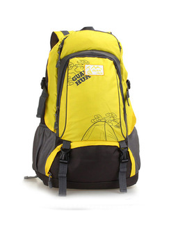 Yellow Nylon Outdoors Travel Big Capacity Backpack Men Bag