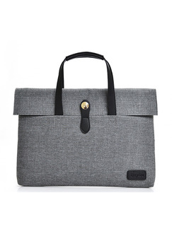 Grey Polyester 14 Inch Commercial Computer Portable Briefcase Men Bag