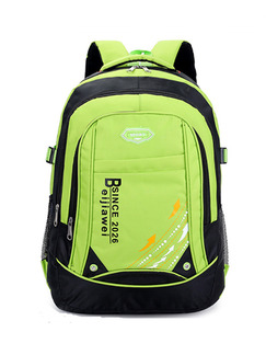 Green and Black Nylon Outdoor Travel Big Capacity Backpack Men Bag