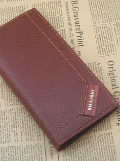 Brown Leather Multi-Card  Long Men Wallet