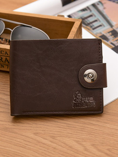 Dark Brown Leather Magnetic Lock Bifold Short Men Wallet
