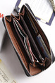 Black Leather Embossing Zipper Long Men Wallet