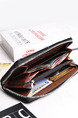 Black Leather Embossing Zipper Long Men Wallet