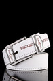 White Buckle Letter Classic Leather Men Belt