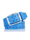 Royal Blue Double Pin Buckle Cutout Stars Leather Men Belt 