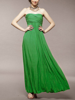 Green Strapless Floor Long Length Gowns Dress for Prom Cocktail